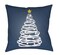 Tiwari Home 20" Denim Blue and White Christmas Tree Printed Square Throw Pillow Cover
